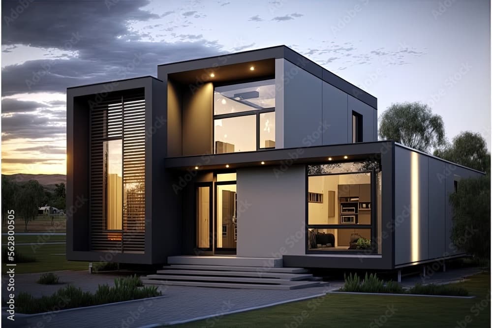 Modern modular home at sunset,MDC Living